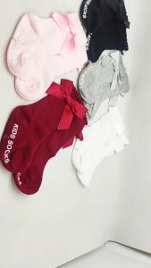 Mai Baby Kaos Kaki Bayi Panjang Ada Pita Di Samping Dengan Anti Slip Anak Prewalker Newborn Cewek