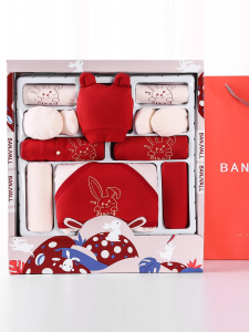 Baby ชุดของขวัญสำหรับเด็กอ่อน 2023 สีแดงรุ่นใหม่กระต่าย mengtu - พร้อมส่งที่ไทย