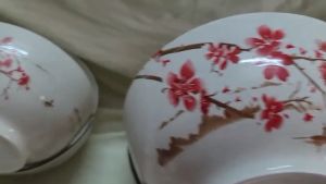 BỘ TÔ CHÉN ĐĨA GỐM SỨ 4D HỌA TIẾT LỘC ĐÀO VIÊN MÃN - (GỒM 3 TÔ BẦU 4 DĨA ẢO  10 CHÉN CƠM)