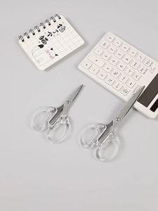 Transparent Small Scissors Portable Handmade Stainless Steel Scissors School Office Supplies