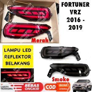 Reflektor Bumper Belakang Lampu All New Fortuner VRZ 2016 2018 2020 Mata Kucing Led Merah Smoke
