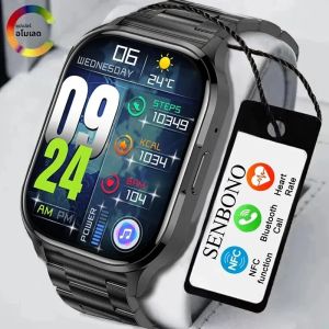 SENBONO 2024 ใหม่AMOLED Smart Watch Always On DisplayบลูทูธNFC Smartwatchผู้ชายกีฬานาฬิกากันน้ําสําหรับIOS Android