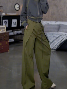 Fashionable High Waist Loose Casual Pants Womens plus Size Autumn New Style Trendy Versatile Workwear Pants Slimming Effect