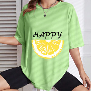 Happy Lemon Slice Retro Art Print Patches Iron On Transfers For Clothes Heat Thermal Transfer For Bags Clothing Stickers Decor