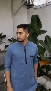 Baju koko keren kurta premium brand AZLINA bahan katun moscov