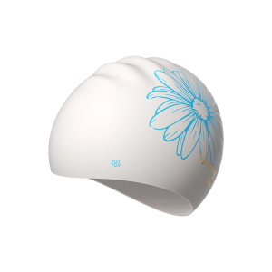 YOTTOY | Silicone Long Hair Suitable Enlarged Circumference Non-pressing Stylish White Swimming Cap