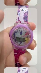 (K2) Jam Tangan My Little Pony Muzik Lampu / Cartoon Light Music Kids Watch