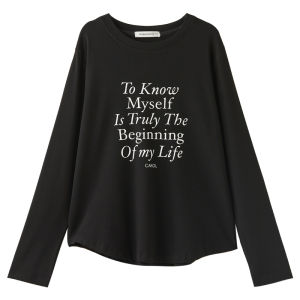 Teenage Girls Casual Long Sleeve T-Shirt Letter Print Base Layer Top Korean Style Slim Fit Autumn Wear Versatile Childrens Clothing