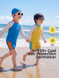 LANWEILIYANG | Quick-Drying Sun-Protection Kids Swimwear Set