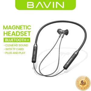 BAVIN BH30 Bluetooth Wireless Earphone Sports Magnetic Neckband with TF Card Plug & Play Clear HD sound