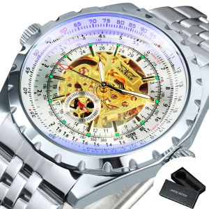 JARAGAR | JARAGAR Business Mechanical Watch for Men Luminous Hands Top Brand Leather Steel Strap Fashion Luxury Automatic Mens Watches