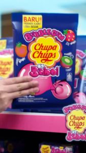 Permen Karet / Bubble Gum Chupa Chups Big Babol Pouch 142 Gram ( 40 pcs ) Varian Stroberi & Krim Tutti Fruitti Asteroids ( 5 Lolipop Tropical Fizz ) Happydent White ( 30 pcs )