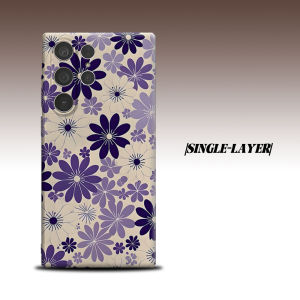 Purple Daisy For Samsung Galaxy S26 S25 S24 A56 A36 Dual Layer Luxury Fashion Full Lens Protective Case