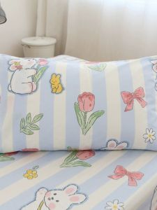 ผ้าฝ้ายแท้ลายกระต่ายดอกไม้ ปลอกหมอนแบบซ้อนชั้น สำหรับหอพักนักเรียน 1 ชิ้น 2 ชิ้น ซื้อ 2 ชิ้น ได้ที่ร้าน Tangerine Fish