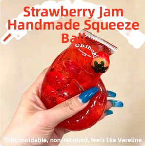 Strawberry Jam Like Squeeze Toy Non-elastic Molding