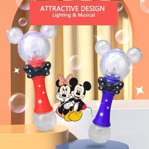 Minnie Bubble Machine  Rechargeable Toys with Lighting Electric Musical Bubble Wand Toys for Boys and Girls