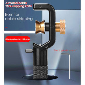 Pemotong Kabel Besar 4-10Mm/8-28.6Mm Alat Pengupas Kabel Tembaga Listrik Pengupas Kawat Rotary Pengupas Kabel Fiber Optik Cable Stripper Cutter