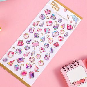 Creative Drip Glue Crystal Sticker Self-adhesive Cute Transparent 3D Decorative for Girls Mobile Phone Scrapbook Stickers