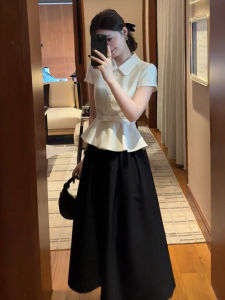 PEIZIXUAN | Elegant Stylish Black Summer Dress Set Waist-defining