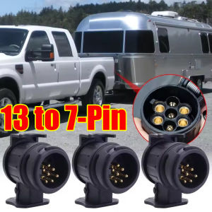 13 To 7 Pin Trailer Wiring Adapter Connector Copper Plug Socket for European Towbar Truck Towing Caravan RV Yacht Accessories