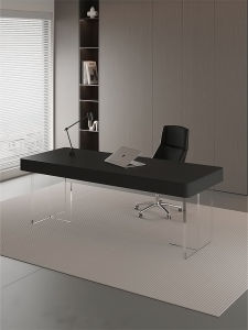 Black Minimalist Acrylic Desk with Drawer