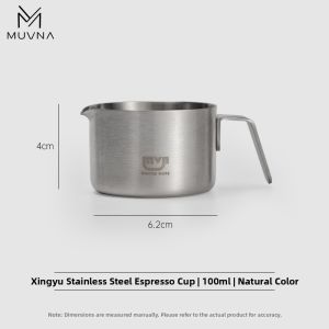 Muvna | Italian Style Stainless Steel Measuring Shot Cup 100ml