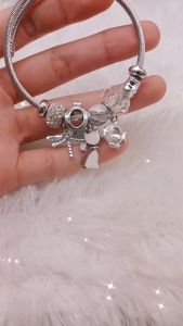 Gelang Bangle Charm 04 Titanium Anti Karat dan Tahan Lama Premium Quality PS009B