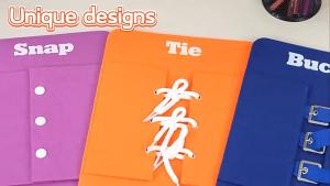 Montessori Dressing Game Basic Dress / Life Skill Busy Board Zip Tie Snap Buckle Lace