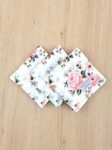 Japanese Import Handkerchief Womens Pure Cotton Portable Sweat-Absorbent Thin Handkerchief Cotton Sweat-Wiping Elegant Rose Small Scarf