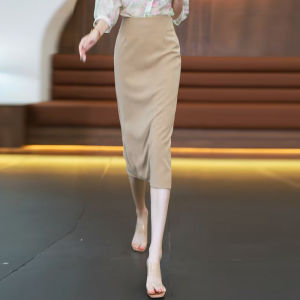 High Waist Slimming Mid-Length Suit Skirt for Women Summer Thin New Style Handucat Korean Version Pure Color Commute Skirt