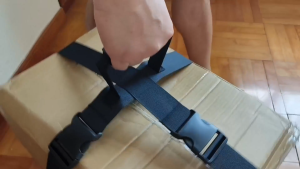 Box Carrying Strap With Handle / Handheld Belt For Safely Moving And Lifting Heavy Boxes / Adjustable Cross Style Carry Strap