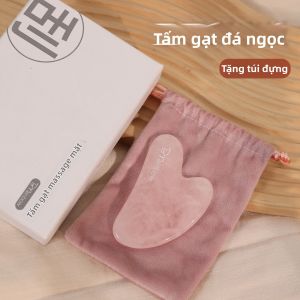 Brainbow | Dụng Cụ Massage Mặt Thạch Ngọc Tự Nhiên Màu Hồng Gua Sha