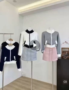 High Quality Sweaters Cardigans For Women Long Sleeve Fake Pocket! Cropped Jackets Zipper Up High Neck Office Knit Blaze