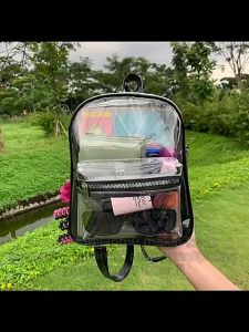 Mutiara Tas Ransel Transparan 2in1 Mika PVC Bisa Selempang BackPack Tas Konser Festival Resleting Tas Ransel Mini Lucu Tas Ransel Wanita OOTD Kekinian Terbaru 2025