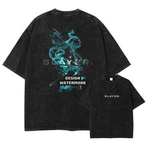 Bandai | Bandai Anime Iguro Obanai T-shirts Vintage Washed K-Kimetsu No Yaiba T Shirt Tanjirou Mitsuri Tops Tees 100% Cotton