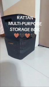 Edepot 7730   Rattan STORAGE BOX  Organiser  BLACK XL