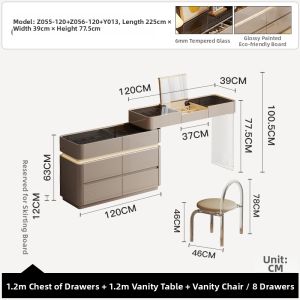 Luxury Simple Design Makeup Vanity with Mirror Storage Table