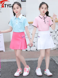 ชุดกอล์ฟเด็กผู้หญิง กระโปรงสั้นจีบ กระโปรงทรงเอ กางเกงกระโปรงป้องกันแสง ชุดกีฬาสำหรับเด็ก ฤดูร้อน 2019 แบรนด์ TTYGJ