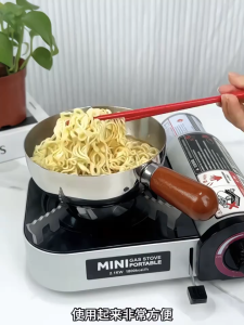 Stainless Steel Pasta Pot Non Stick Pan Noodle Pot Multifunction Wood Handle Pot Instant Noodle Pot