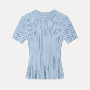 Round Neck Short Sleeve Knitwear Blouse