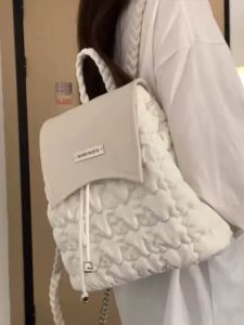 กระเป๋าเป้สะพายหลังผู้หญิงสไตล์เกาหลีน่ารัก กระเป๋าใส่หนังสือ กระเป๋าสะพายไหล่แบบลำลอง กระเป๋าสะพายไหล่สายโซ่ กระเป๋าเดินทางสำหรับเยาวชน