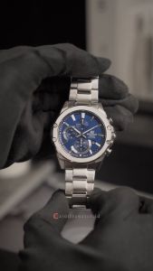 Jam Tangan Pria Casio Edifice Chronograph EFR-S567D-2A Blue Dial Silver Stainless Steel Strap