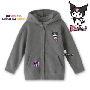 jaket anak laki-laki perempuan kuromi model ziper umur 2 3 4 5 6 7 8 9 10 11 12 tahun/sweater hoodie anak cowok cewek /sweeter hodie anak laki-laki perempuan
