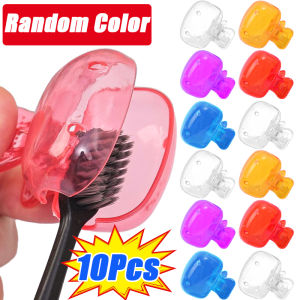 10pcs Toothbrush Protective Cover / Travel Toothbrush Head Covers / Plastic Dustproof Toothbrush Head Cap / Portable Waterproof Toothbrush Head Cover Clips