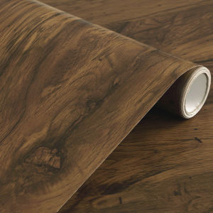 Retro Walnut Wood Grain Sticker Tabletop Renovation Furniture Dining Table Waterproof PVC Wall Decal Living Room Decor