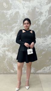 Áo peplum đáp chéo cổ BIGSIZE (55kg đến 95kg) - 23SSM30 - [BUStu Bigsize]