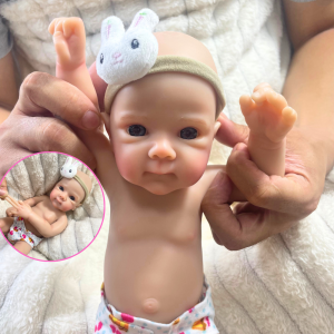 Mini 13 Inch Adorable Bettie Reborn Full Solid Silicone Baby Doll Washable Body Girl Silicone Doll Birthday Christmas Gift