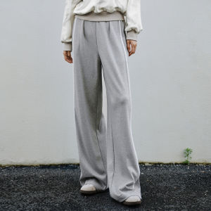 Yigue | Black Straight Leg Wide Loose Trousers