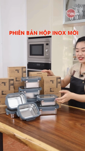 Hộp Inox Dùng Vi Sóng iMat Nắp Thuỷ Tinh Chịu Nhiệt Dùng Lò Nướng Nhiều Dung Tích Lựa Chọn