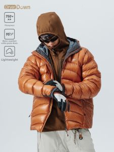 Water-resistant Windproof Breathable Lightweight Hooded Down Jacket for Men 750FP